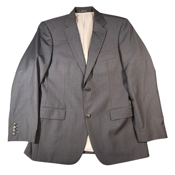 Hugo Boss Suit Jacket Blazer Mens 40R Gray Pasolini Two Button Notch Lapel Lined